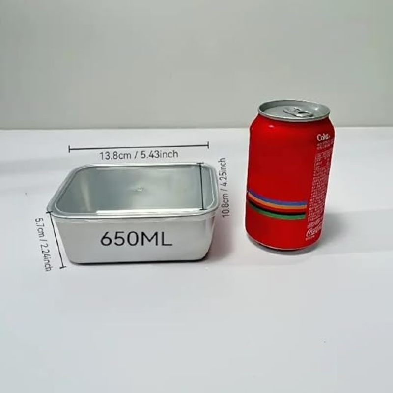 Stainless Steel Food Containers: Silver Stacking Reusable Food Storage Containers for Home Kitchen Office Meal Prep - Image 4