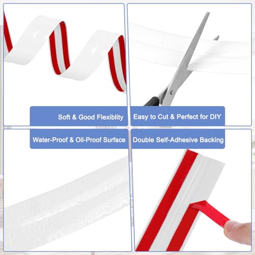 EYAYEN Wall Corner Protector Moulding Trim Peel and Stick Wall Corner Guards Trim Flexible Self Adhesive Edge Protector Moulding, 0.8 in x 10 Ft, White - Image 3
