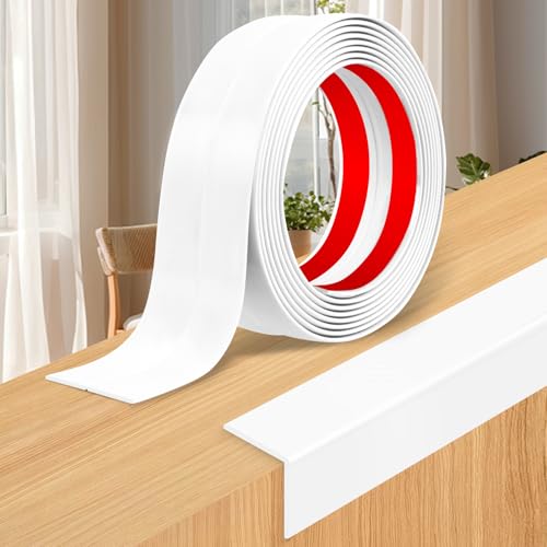EYAYEN Wall Corner Protector Moulding Trim Peel and Stick Wall Corner Guards Trim Flexible Self Adhesive Edge Protector Moulding, 0.8 in x 10 Ft, White - Image 1