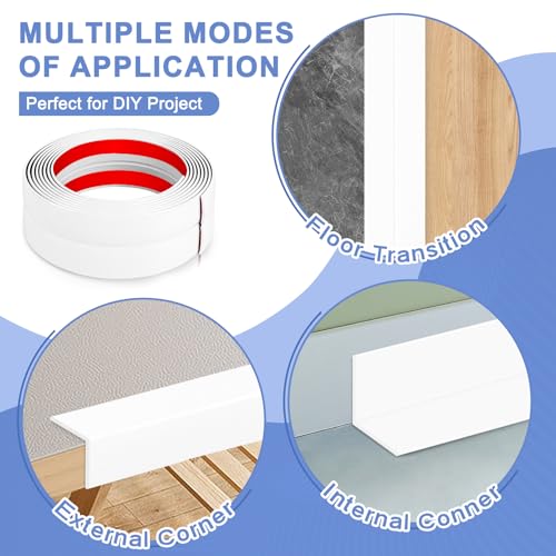 EYAYEN Wall Corner Protector Moulding Trim Peel and Stick Wall Corner Guards Trim Flexible Self Adhesive Edge Protector Moulding, 0.8 in x 10 Ft, White - Image 5