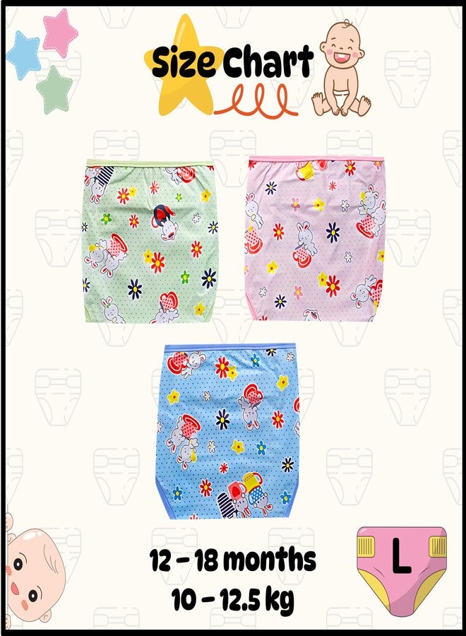 Hooper Baby & Toddler Diaper Covers for 0-3 Years | Washabale, Reusable, Waterproof & Adjustable Nappy Cover | Ultra Soft, and Thin | Unisex Designs, Pack of 3 (Size L) - Image 4