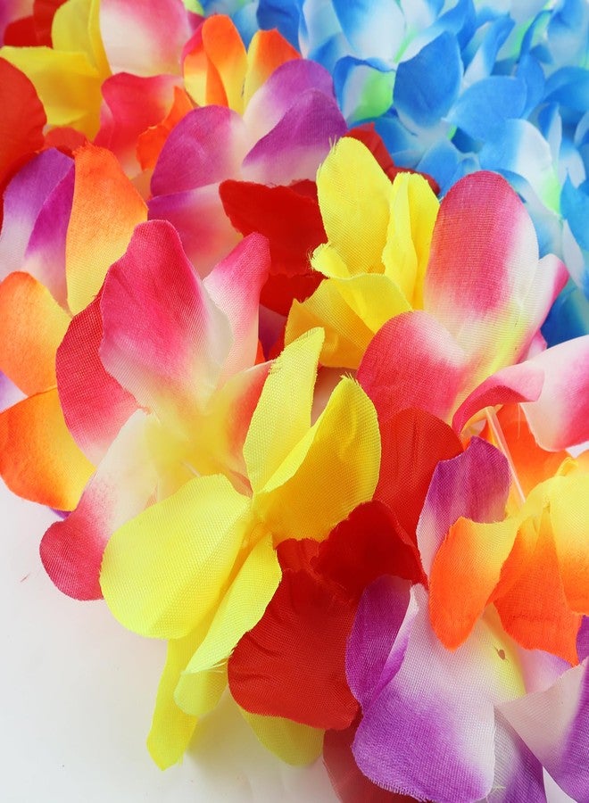 Aacehlh 4 Pcs Hawaiian Leis,Hawaiian Flower Leis Necklace Bracelets Headband Set for for Hawaiian Luaus Party,Birthday Party,Graduation Party, Dance Party (Colorful) - Image 3