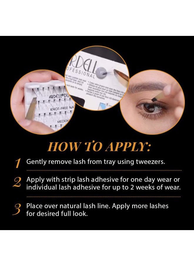 3D Individual Lashes DIY Lash Clusters Long Black - Flared Design False Lashes, Eyelash Extensions, 4 Packs