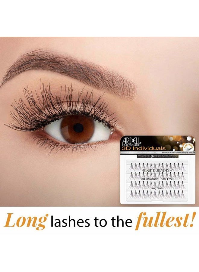 3D Individual Lashes DIY Lash Clusters Long Black - Flared Design False Lashes, Eyelash Extensions, 4 Packs