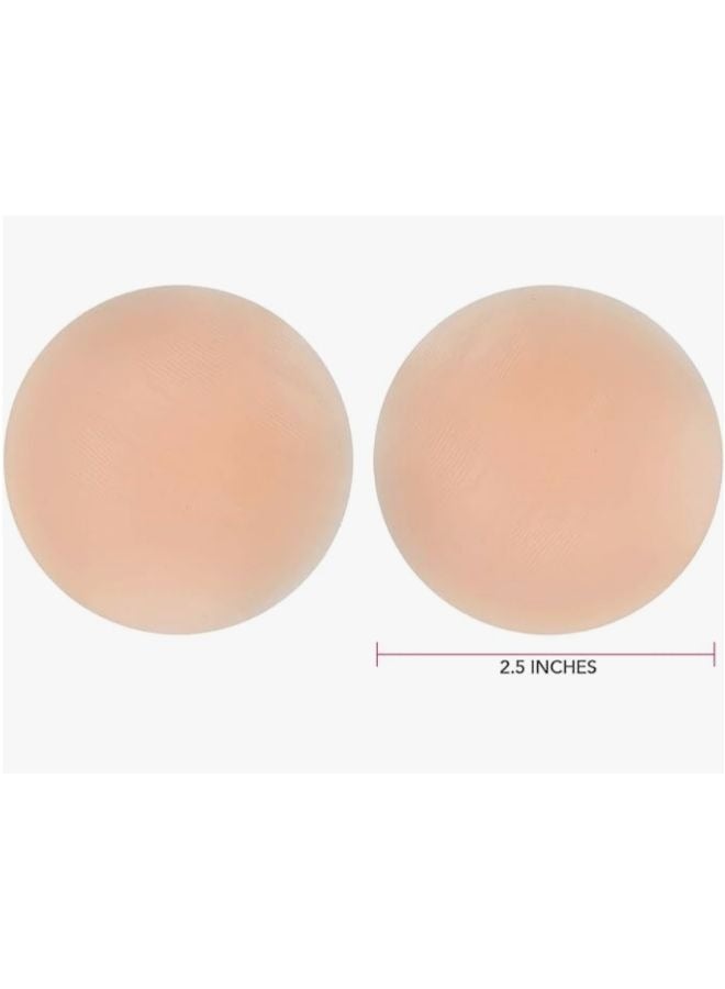 2 Pairs of Women Reusable Adhesive Invisible Pasties Nippleless Covers And No Glue Nipple Covers - Image 2