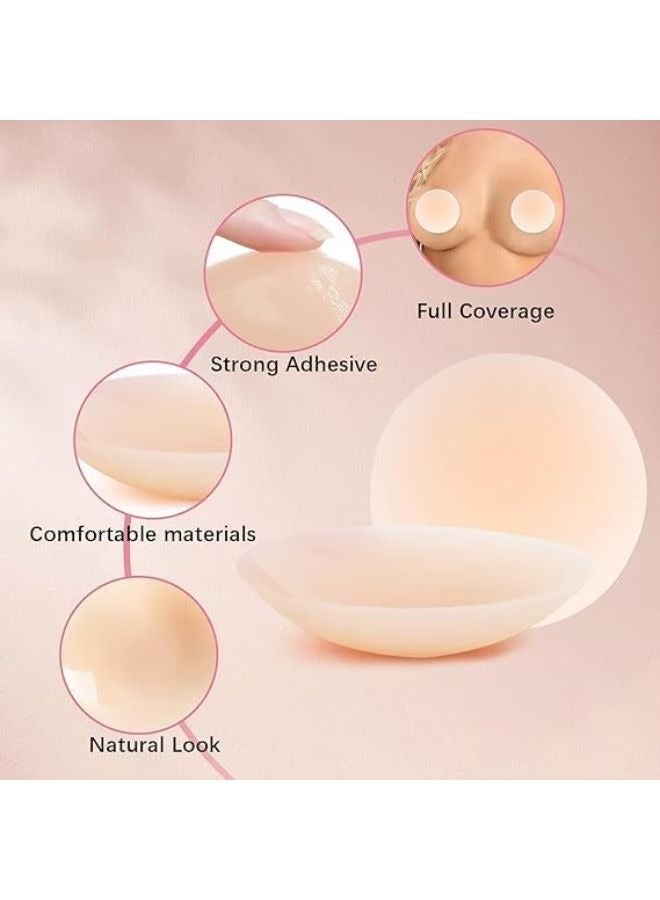 2 Pairs of Women Reusable Adhesive Invisible Pasties Nippleless Covers And No Glue Nipple Covers - Image 5
