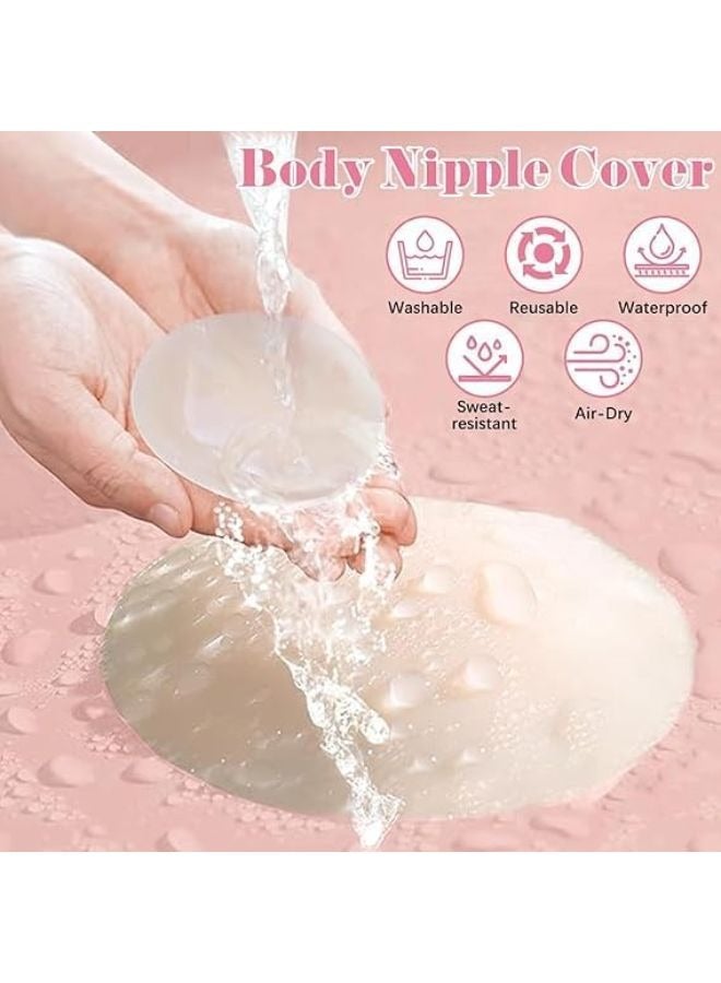 2 Pairs of Women Reusable Adhesive Invisible Pasties Nippleless Covers And No Glue Nipple Covers - Image 4
