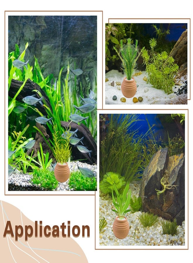 Hiyoo 4 Pack Aquatic Plants Fixed Ring Set, Anti-Floating Ceramic Planter for Fixing Water Plants, Aquarium Decoration Fish Tank Accessories Landscaping Ornaments, Red - Image 4
