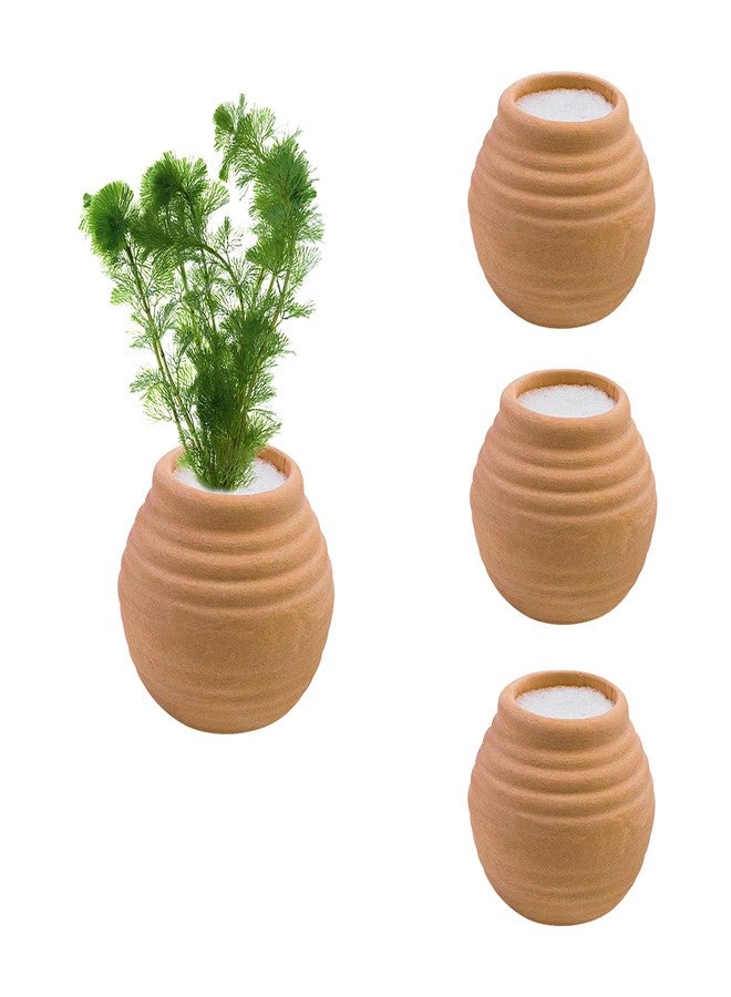 Hiyoo 4 Pack Aquatic Plants Fixed Ring Set, Anti-Floating Ceramic Planter for Fixing Water Plants, Aquarium Decoration Fish Tank Accessories Landscaping Ornaments, Red - Image 1
