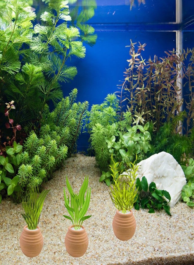Hiyoo 4 Pack Aquatic Plants Fixed Ring Set, Anti-Floating Ceramic Planter for Fixing Water Plants, Aquarium Decoration Fish Tank Accessories Landscaping Ornaments, Red - Image 5
