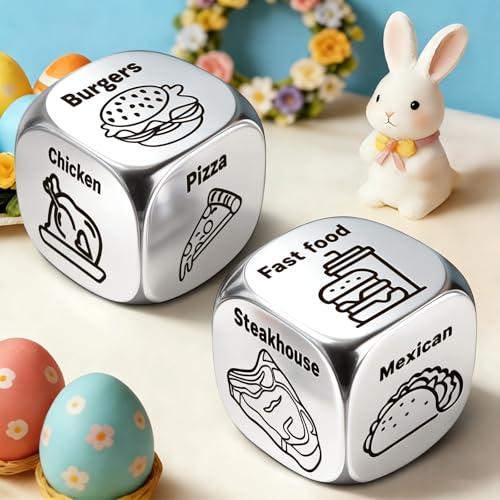 Winzwon Easter Basket Stuffers for Adults Teens Gifts for Him Her Winzwon Funny Date Night Food Decision Dice Anniversary Wedding Birthday Couple Gifts for Men Women Boyfriend Girlfriend Gag Gifts - Image 1