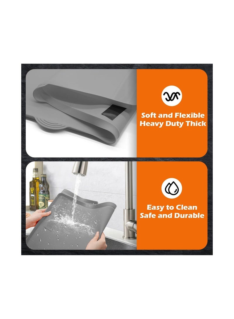 Griddle Silicone Mat, 17" Magnetic Protective Cover Mats for Blackstone, Heavy Duty Food Grade Silicone Griddle Mat, Blackstone accessories, Grey  - Image 3
