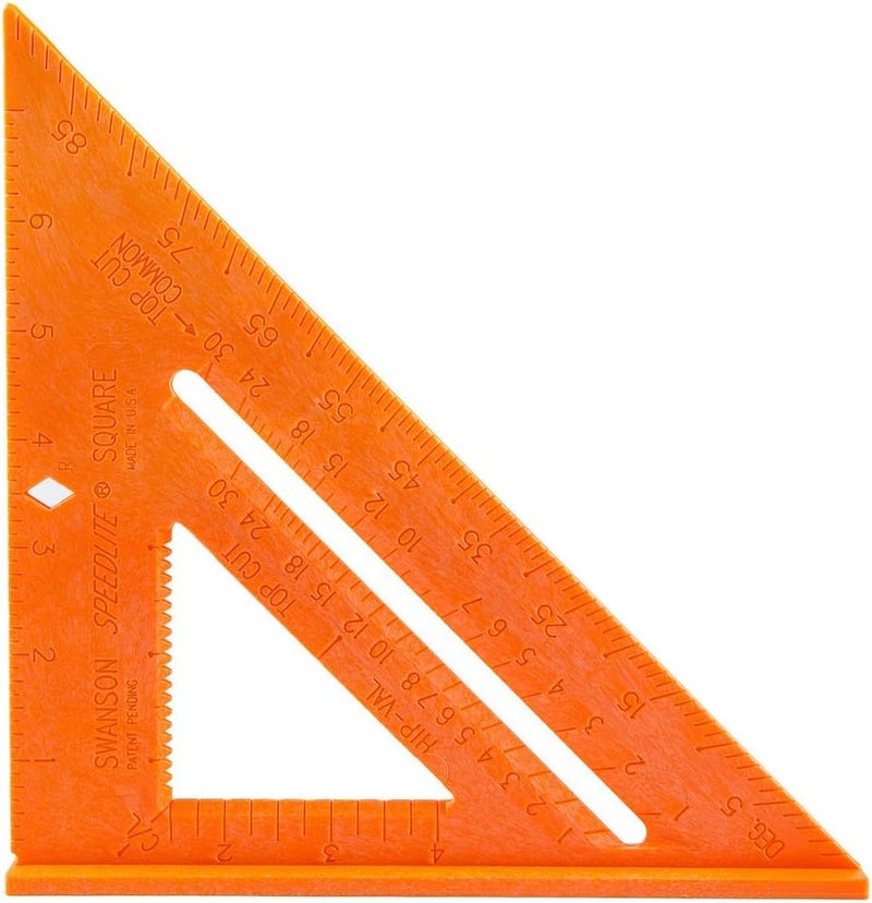Swanson Tool Co. , Inc Swanson Tool Co T0118 Composite Speedlite Square Layout Tool - 8-Inch High Impact Polystyrene in Orange - Image 1