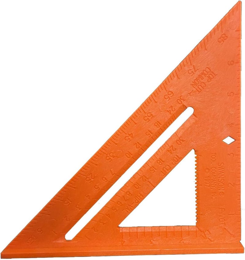 Swanson Tool Co. , Inc Swanson Tool Co T0118 Composite Speedlite Square Layout Tool - 8-Inch High Impact Polystyrene in Orange - Image 3