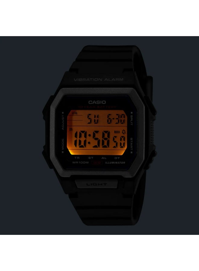 Casio Digital Wrist Watch with Vibration Alarm and 100M Water Resistance, Olive Green - Image 2