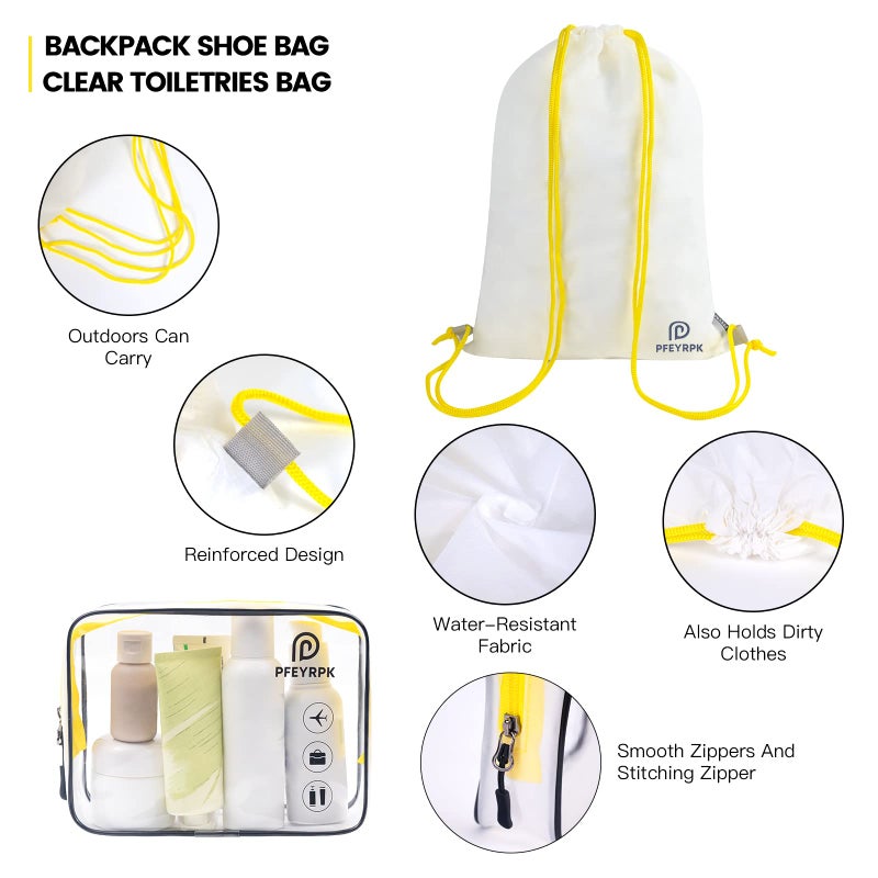 PFEYRPK Lightweight Compression Packing Cubes for Suitcases, Compressible Expandable Travel Packing Organizer with Clear Toiletries and Backpack Bag, Travel Essentials for Carry on Luggage 7 Set - Image 5