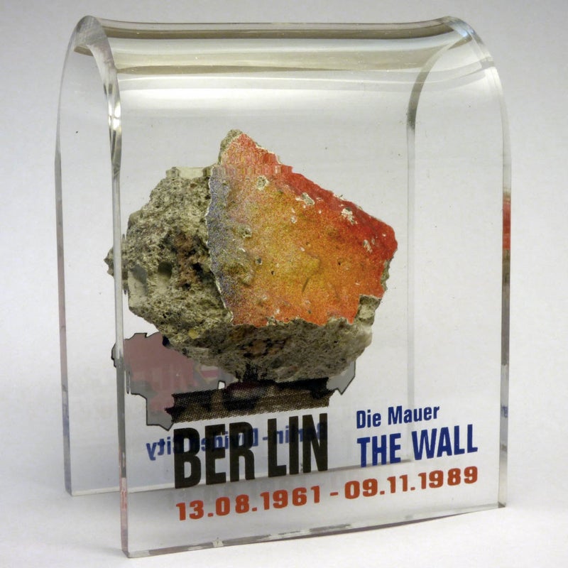 BWBS Original Piece of the REAL BERLIN WALL Mounted in Acrylic Display with Certificate of Authenticity - Authentic Historic German Artifact Souvenir from Europe - MEDIUM 3"X3" - Divided City Theme - Image 2
