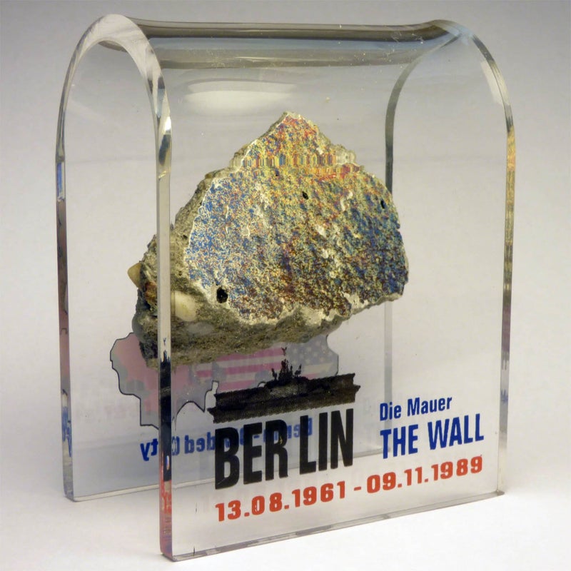 BWBS Original Piece of the REAL BERLIN WALL Mounted in Acrylic Display with Certificate of Authenticity - Authentic Historic German Artifact Souvenir from Europe - MEDIUM 3"X3" - Divided City Theme - Image 5