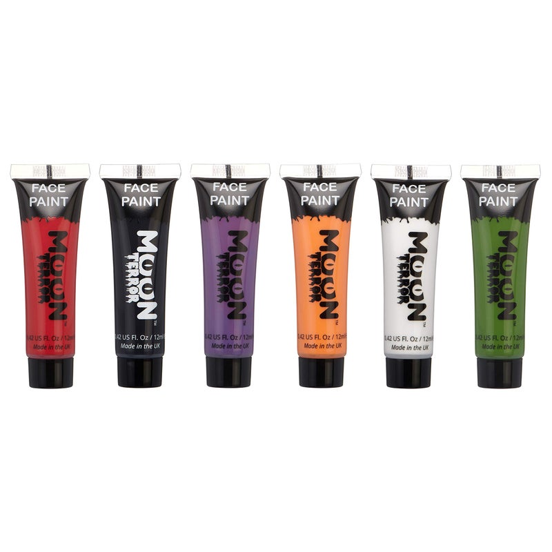 Halloween Face Paint Body Paint by Moon Terror  Set of 6  SFX Make up Special Effects Make up  040fl oz