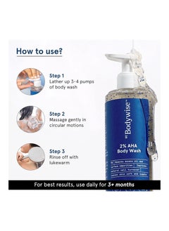 Be Bodywise 2 Percent Body Wash shower gel With 1 Percent Lactic Acid Glycolic Acid 4 Percent Glycerin Exfoliates Promotes Glowing Radiant Skin Smoothens Rough 250 ml  - Image 3