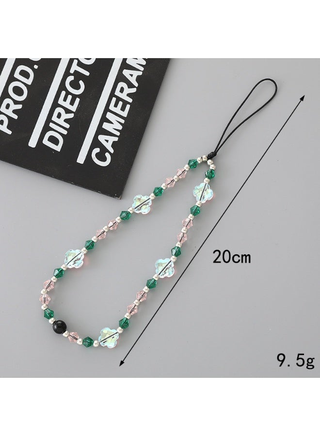 NIBEMINENT Beaded Phone Lanyard, Anti Lost Removable Wrist Strap, Crystal Butterfly Bracelet Pendant, Phone Keychain Lanyard - Image 1