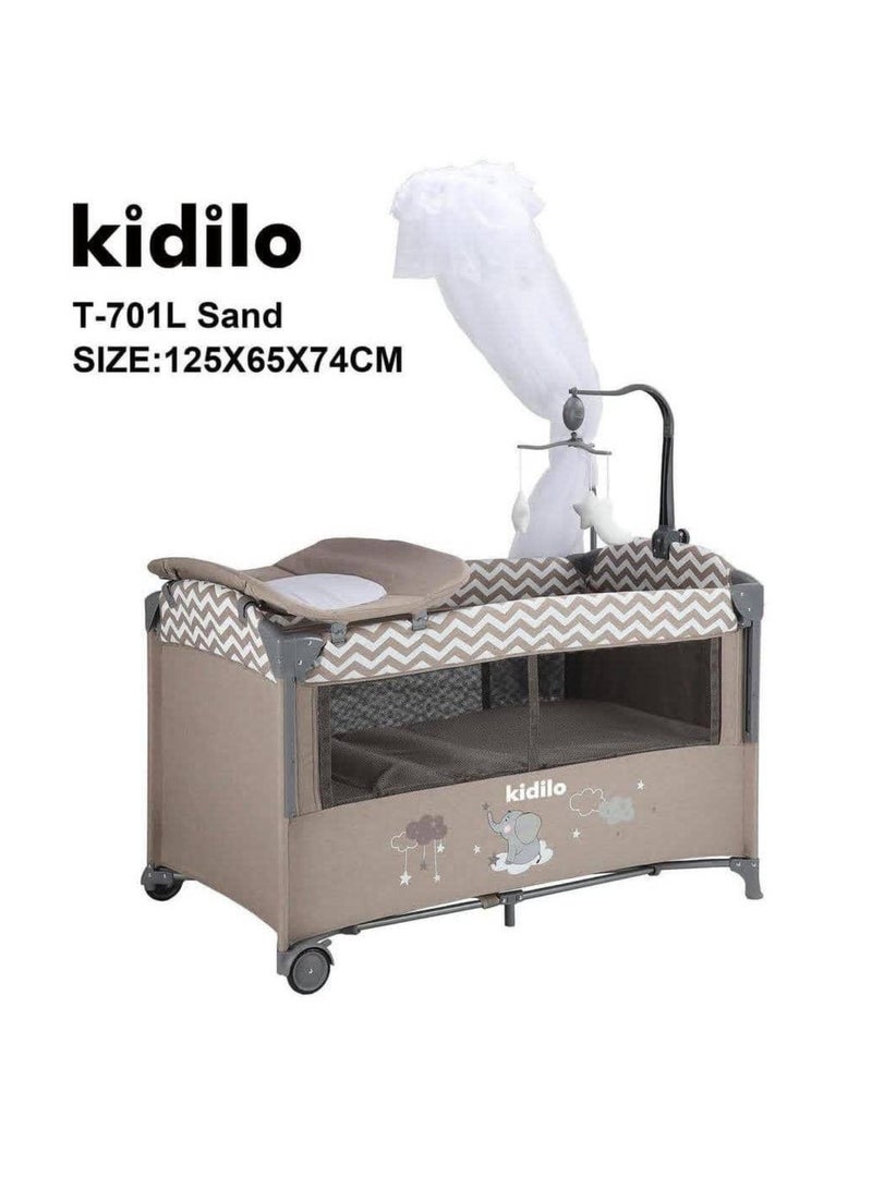 Kidilo سرير كيديلو للأطفال | سرير أطفال قابل للتعديل مع شبكة قابلة للتنفس | سرير قابل للطي مع عجلات | سرير مشترك محمول | وضعية هزازة وجانب قابل للفصل | إعداد سهل وأقمشة قابلة للغسل | مثالي للمواليد الجدد - Image 1