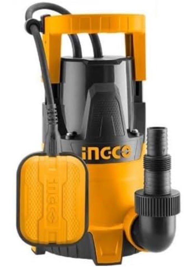 Ingco SPC4008 Submersible pump, Voltage: 220-240V~50Hz, Rated power: 400W, Max. head: 8m, Max. flow: 117L/min, Pipe diameter: 1", Copper wire motor, 9m length cable, With float switch