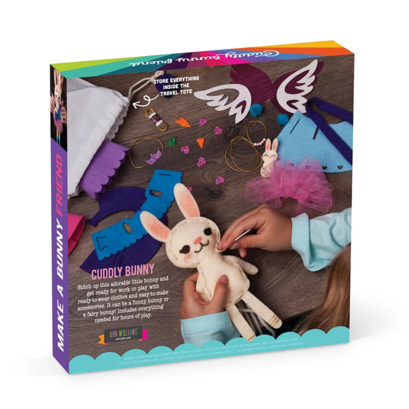 Craft Tastic Craft-tastic â€“ Make a Bunny Friend Craft Kit â€“ Learn to Make 1 Easy-to-Sew Stuffie with Clothes & Accessories - Image 2