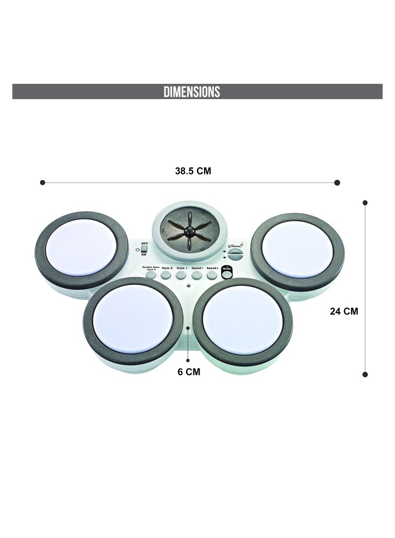 Little Story Kids Electronic Drum Set- Grey - Image 2