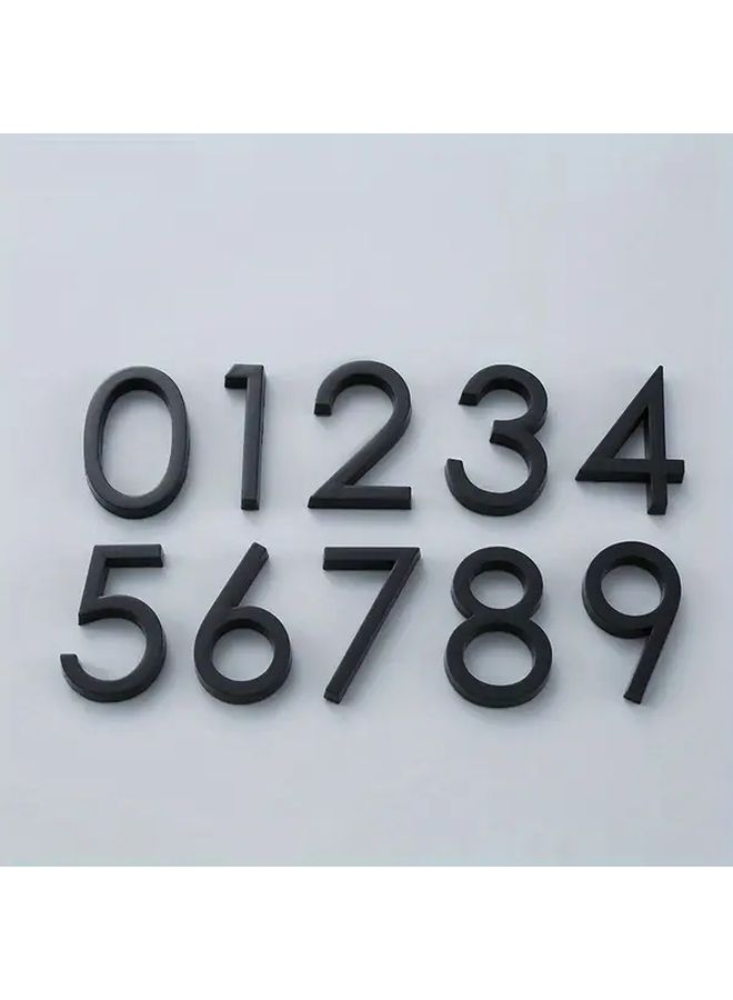 3D Resin House Number Plaque 60x38x8mm Adhesive Bold Black Characters For Easy Reading - Image 1