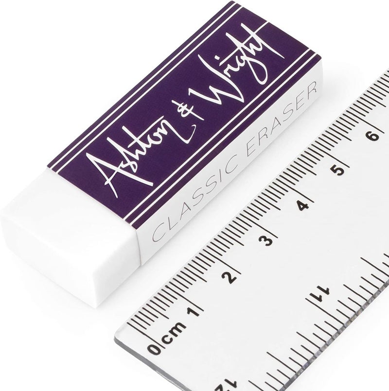 Ashton and Wright - Classic Eraser - Latex Free Plastic Rubber - Pack of 5 White - Image 4