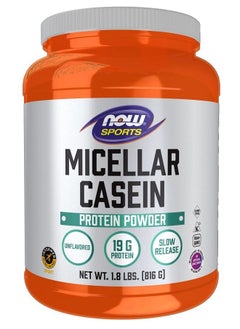 Sports Nutrition, Micellar Casein 19 g, Slow Release, Unflavored Powder, 1.8-Pound
