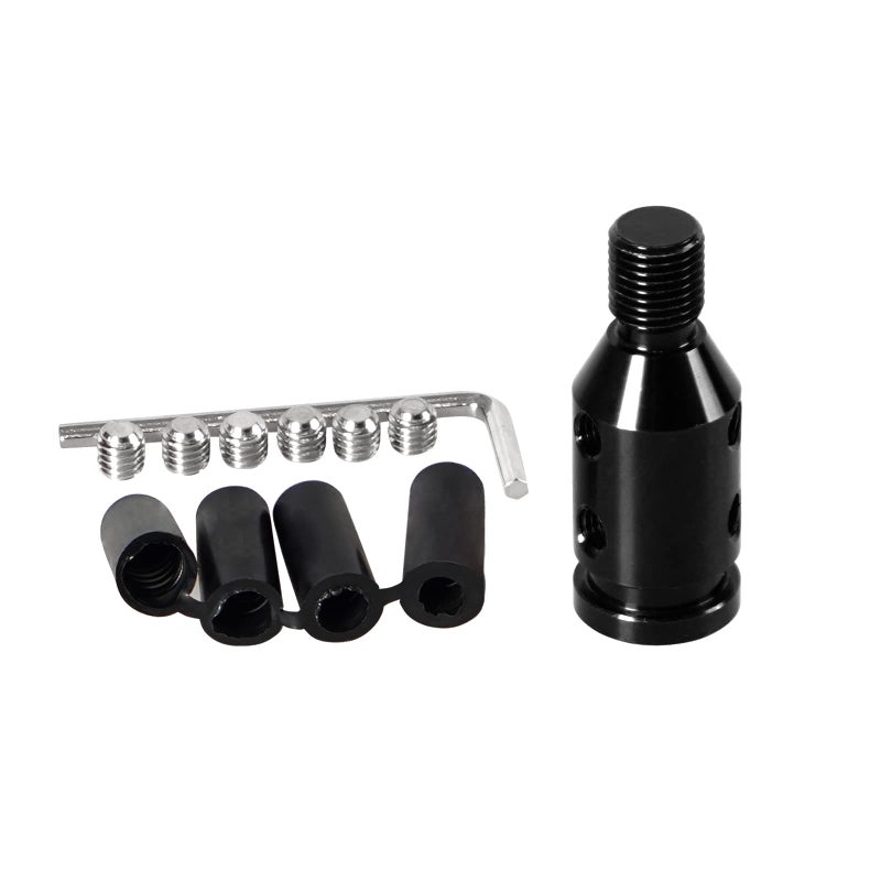 GSTP Universal Gear Shift Knob Adapter Aluminum Alloy Shifter Adapter M12x125 Compatible with NonThreaded Manual Transmission Black - Image 3