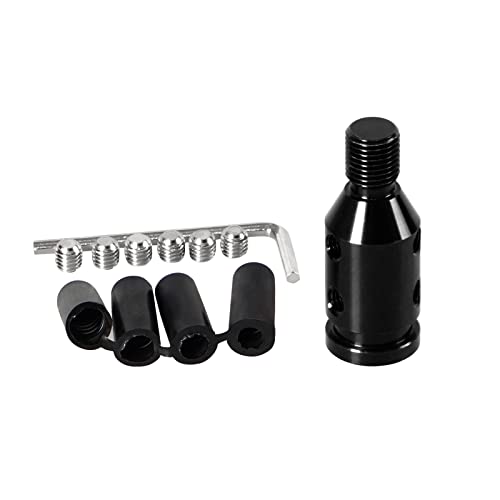 GSTP Universal Gear Shift Knob Adapter Aluminum Alloy Shifter Adapter M12x125 Compatible with NonThreaded Manual Transmission Black - Image 1