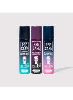 PEESAFE PEESAFE Toilet Hygiene Family Combo | Pack of 3 Toilet Seat Sanitizer Spray Assorted (75 Ml) With 2 Disposable Toilet Seat Cover (10 N) | Protects Against Germs | Easy To Carry | Travel Friendly Pack  - Image 2