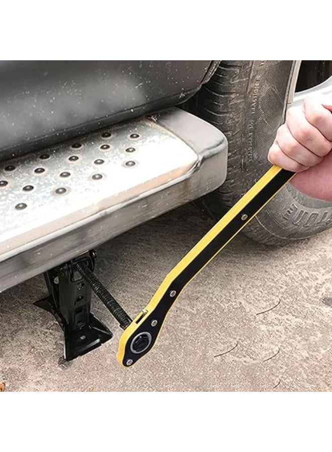 Universal Ratchet Jack Wrench – 360° Swivel Scissor Jack Tool for Fast Tire Lifting & Wheel Nut Tightening - Image 2
