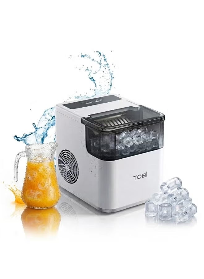 BlueFire Countertop Ice Maker Machine – 12KG/24H Portable Automatic Ice Cube Maker | 9 Bullet Ice Cubes Ready in 6-8 Minutes | 1.6L Water Tank | Auto Shut-Off | Ice Basket & Scoop Included | 3-Pin Plug for Home Office, Kitchen, Camping - Image 1