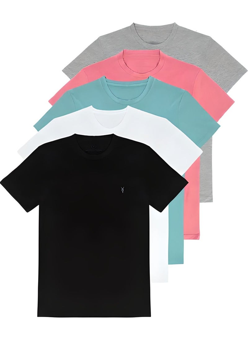 Four Man Cotton Textured 5 Piece T-Shirt Set  - Image 1