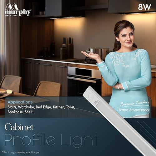 Murphy 2 Feet Led Under Cabinet Lighting, 8W Under Cabinet And Under Counter Lighting, Led Profile Light : Warm White, Pack Of 2(Others) Aluminium alloy,Acryl and LED - Image 5