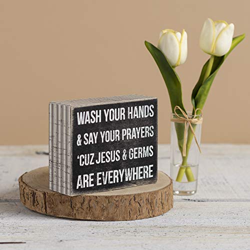 Primitives by Kathy Box Sign, 4-Inch by 5-Inch, Jesus & Germs - Image 2