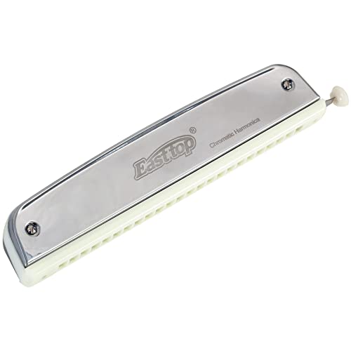 East top Mouth Organ Harmonica 24 Holes Key-C With Scale Change Option for adults, Silver - Image 1