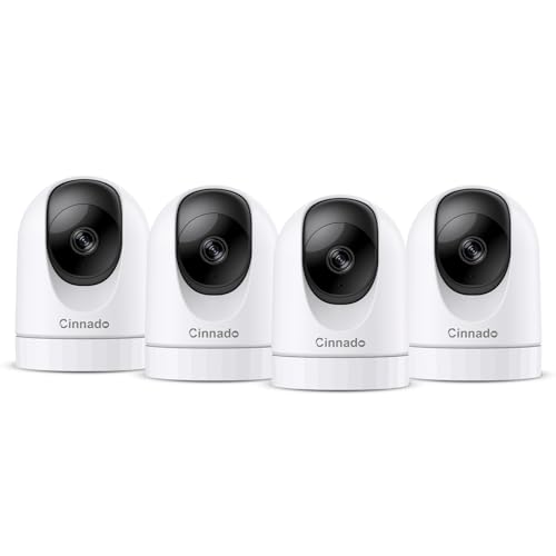 Cinnado 2K Home Security Cameras-2.4Ghz WiFi Indoor Camera with 360° Motion Detection for Pets/Nanny/Baby/Dog, 2 Way Audio, 24/7 SD Card Storage, Cloud Storage, Works with Alexa & Google Home, D1 4P - Image 1