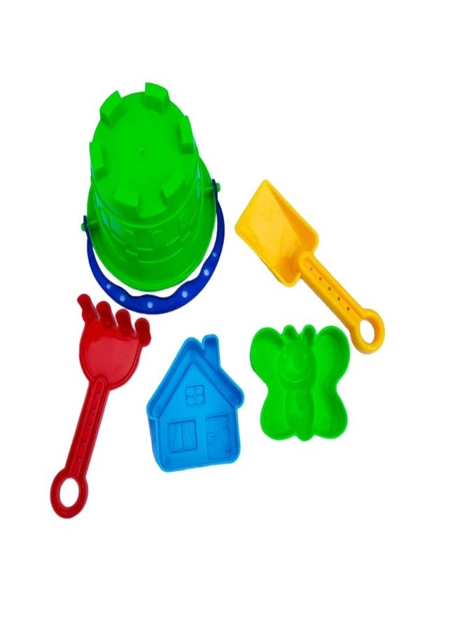 SAMIP Garden Beach Toys Set for Kids Indian Made 8 Pcs Beach Tool Kit Beach Mold Castle Toys, Also Use in Bath Toys, Best Birthday Gift Development Learning Toys (Green Color Send) - Image 2