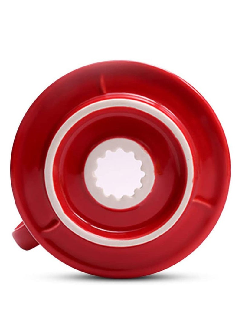 ميبرو قمع تقطير قهوة سيراميك مقاس 01 احمر بطريقة v60 بالتقطير - Image 5