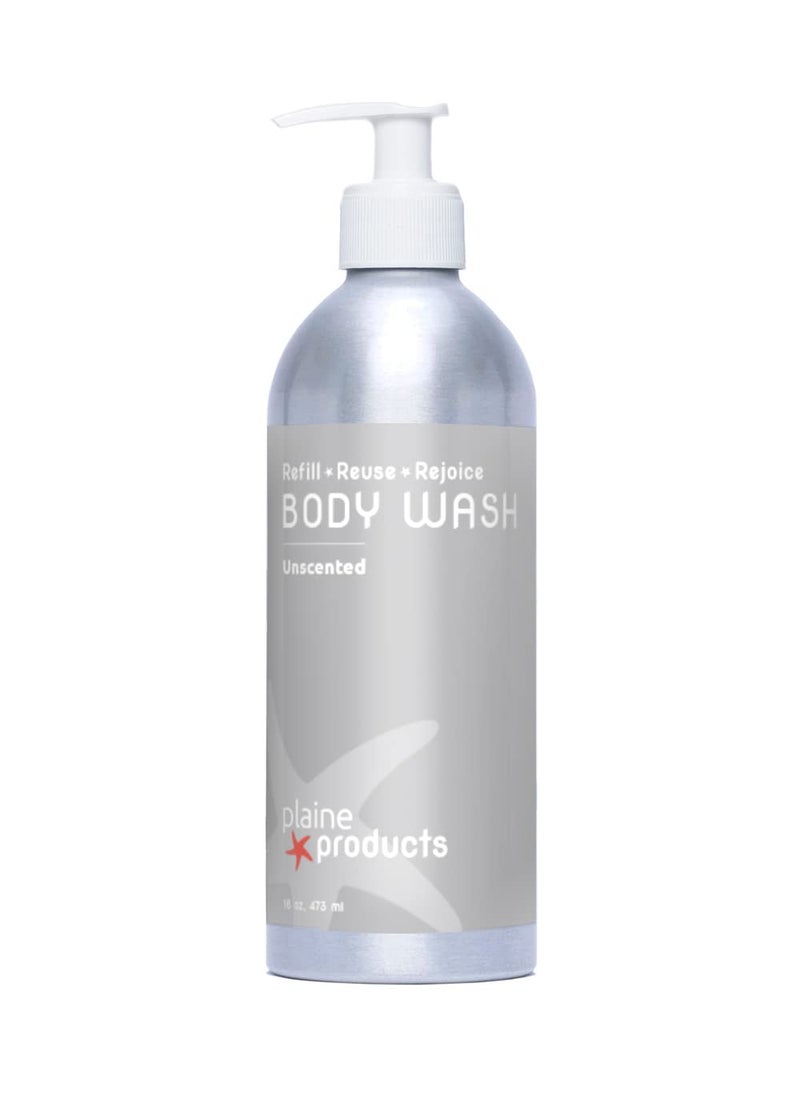 Plaine Products - Plaine Products Refillable Unscented Body Wash 16 oz Original with pump - Image 1