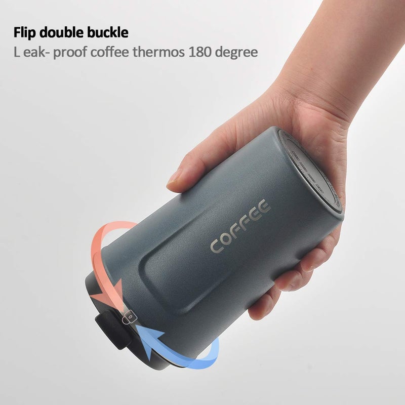 CS COSDDI 12 oz Stainless Steel Vacuum Insulated Tumbler - Coffee Travel Mug Spill Proof with Lid - Thermos Cup for Keep Hot/Ice Coffee,Tea and Beer (Tibetan blue) - Image 4