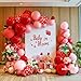Partycus Strawberry Balloon Arch Kit Double Stuffed Pastel Red Baby Pink Coral Balloon Garland with 18in Strawberry Foil for Berry First Birthday Baby Shower Sweet Mothers Day Wedding Party - Image 4