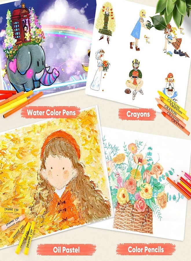 KARP 145 Pcs Children Deluxe Art Drawing Set for Kids Case Studio Art and Craft Supplies Drawing and Painting Set Great Gift (Unicorn Design-Pink) - Image 5