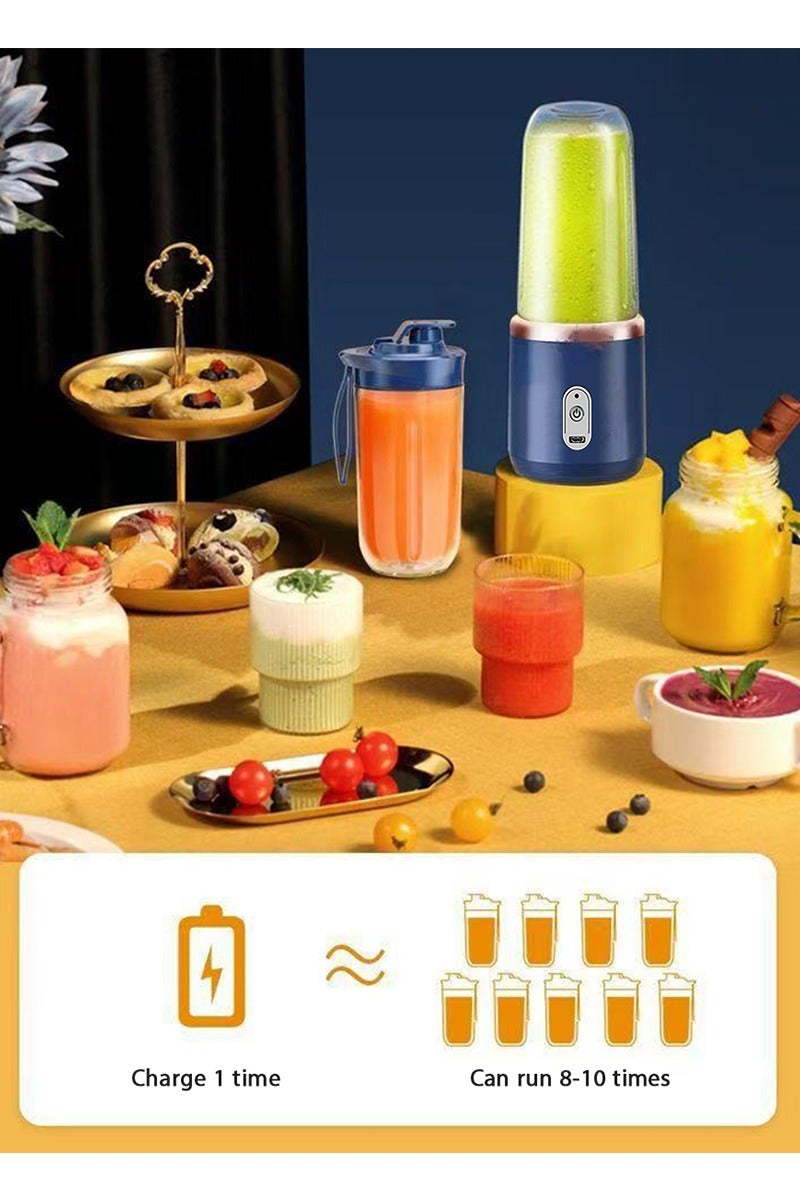 DPTER Portable Blender, Blender Juicer Juice Cup Fruit Blender Portable Fruit Cup, USB Rechargeable Personal Size Juice Cup, Personal Blender for Smoothies and Smoothies, 400ml Travel Juice Cup - Image 3