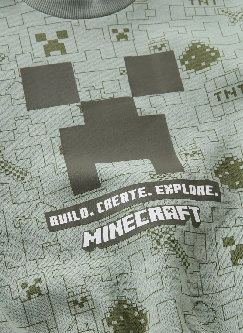 Matalan Minecraft Boys Green Sweatshirt